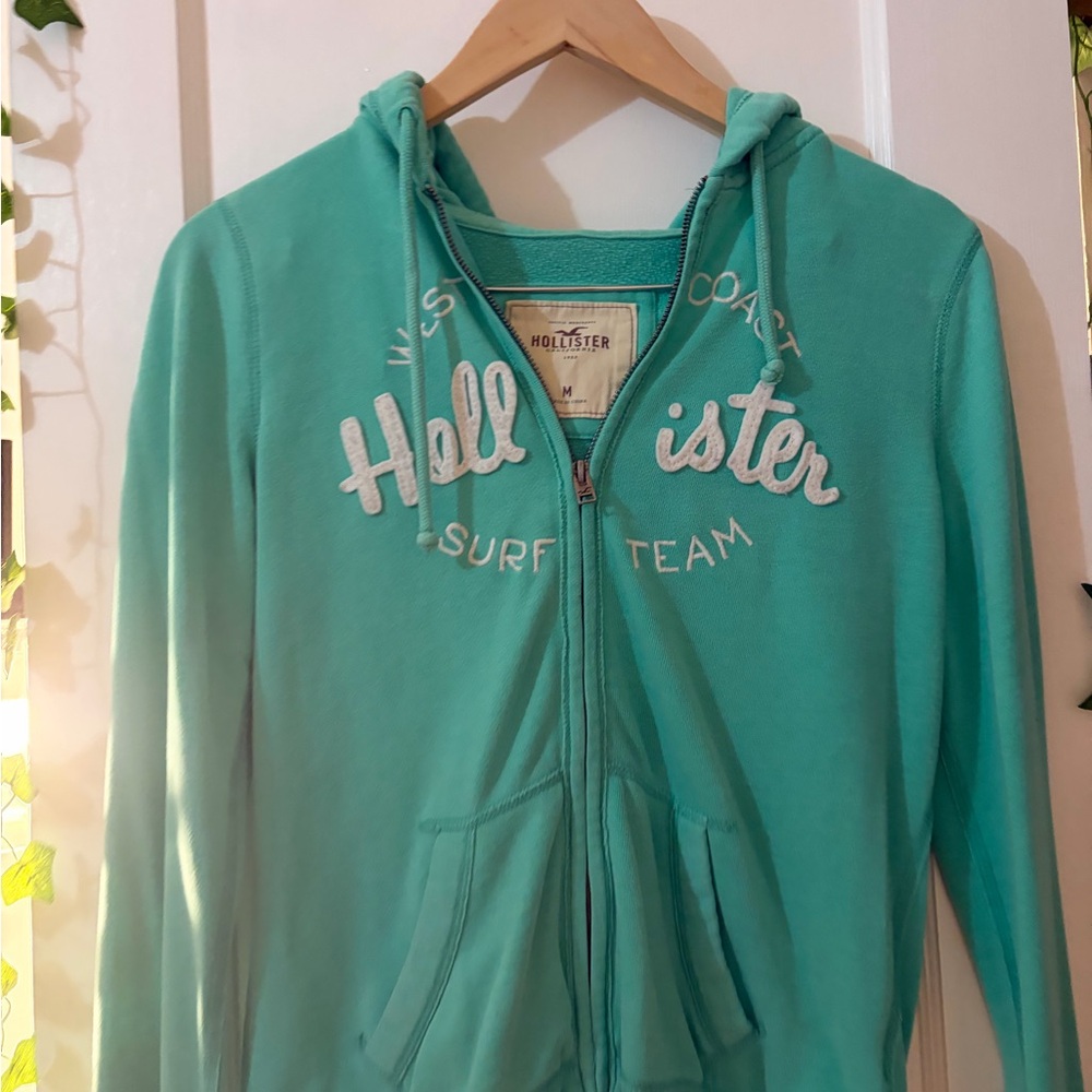 Hollister Aqua Surf Team Zip-Up Hoodie – Y2K
